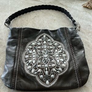 Brighton Purse Anju Jewel Embellished Masterpiece Collection Pewter Unique